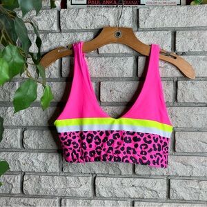 Goldsheep Leopard Neon Sports Bra Top